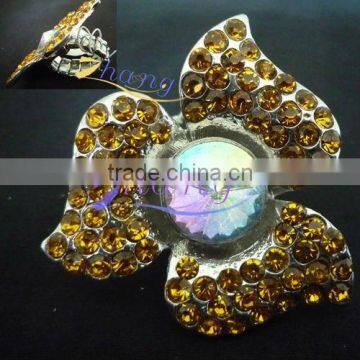 yellow rhinestone and crystal AB rings