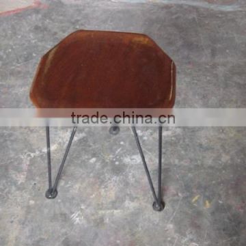 IRON AND WOODEN STOOL