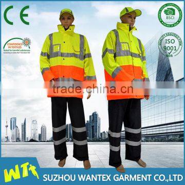 hot sale reflective safety raincoat workwear hi vis jacket for men