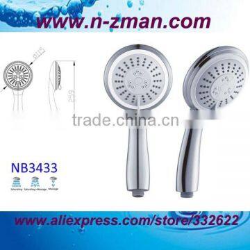 Plastic hand-held shower,chrome abs 3 jets shower,3-function hand-held shower