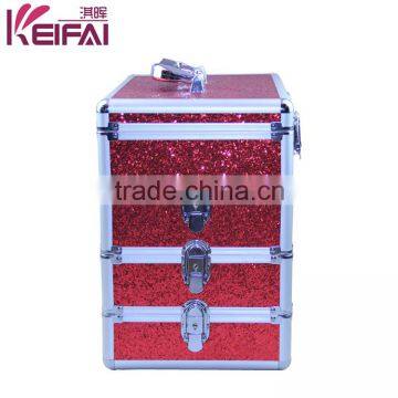Personalized Most Popular Products Red Sequin PU Antique Professional Cosmetic Case photo-3