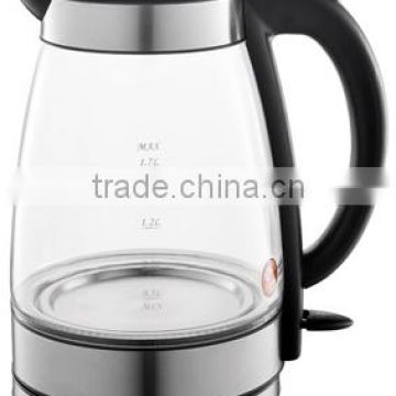 Fashion transparency heat resistant glass hot water induction kettle