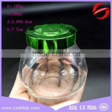 Set of glass jar for candy food srorage with cap