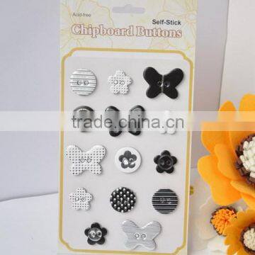 chipboard button sticker set