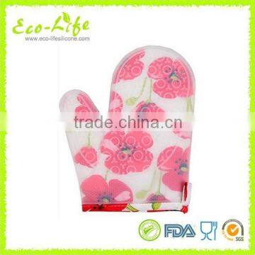 Hot Selling 100% Food Grade Silicone Mitts With Cotton Inside, Oven BBQ Mitts photo-2