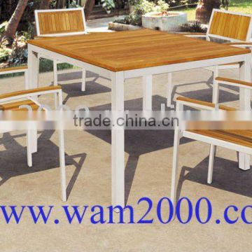 Teak wood dining table and chair for outdoor