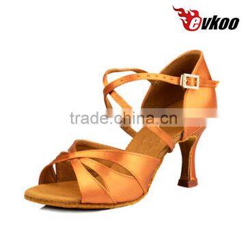 Tan color latin ballroom dance shoes for women