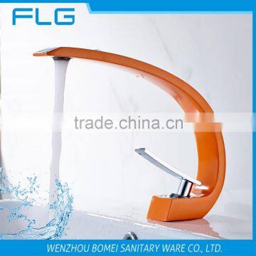 FLG100329 C type Orange Colour Painting Modern Basin Faucet