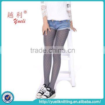 2015 Sexy gray Japanese women nylon pantyhose white dots women's stockings