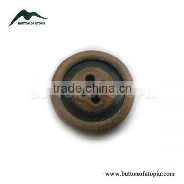 Classic Horn Buttons 4 Holes Round Men's Suit Buttons Burnt Brown