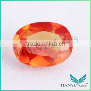 2015 HOT sale produces loose cz stone 55# Oval shape orange sapphire corundum price per carat