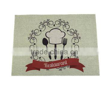 Small Order Accept Digital Printed Linen Fabric Custom Table Mat photo-6