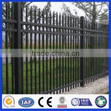 Black Powder Coated Metal Spear Top Picket Fence