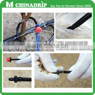automatic irrigation system adjustable dripper on 1/4 barb