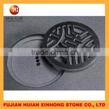 Chinese Round Black Tea Tray From Stone photo-5