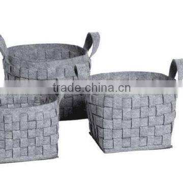 Store More High Quality Gray Weave Felt Storage Basket with Handle