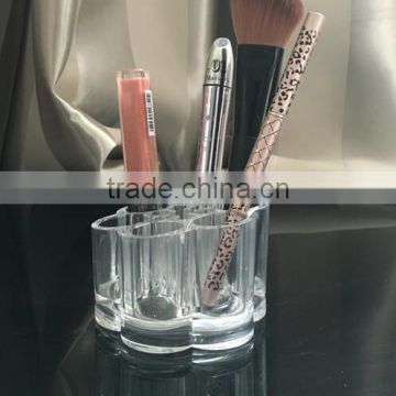 cy270 cylinder 6 Lattices Plum Flower Clear Acrylic Cosmetic Organizer Insert Holder Box Lipstick Brush Makeup Cases