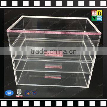 2016 Acrylic cosmetic box with drawer,clear acrylic jewelry cosmetic storage box