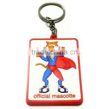 3D square shape pvc key chain