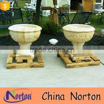 large hand carved marble floating flower pot NTMF- FP201X