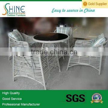 Rattan outdoor furniture coffee table and chair set