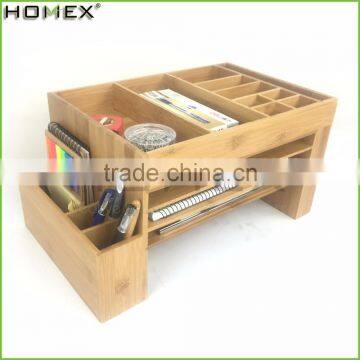 Bamboo Big File Organizer with Pen Holder and Desktop Organizer/Homex_FSC/BSCI Factory