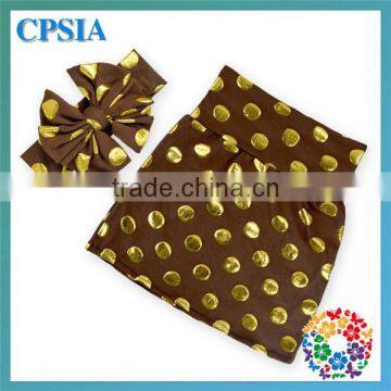 Stylish Girl Black Gold Polka Dot Ballet Wrap Cute Skirts For Kids photo-4