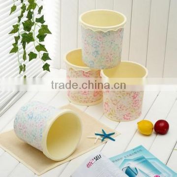 2015 new beautiful lace shape plastic dustbin (small)