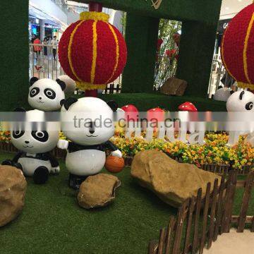 FRP Panda mascot statue