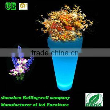 LED large garden flower pots blue /led garden marble flower pot