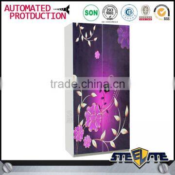 2 Door Cheap Bedroom Steel Metal Almirah Wardrobe Clothes Closet With Doors photo-4