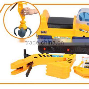 Excavator Digger Scooter Pulling Cart Kids Ride on Car With Pretend Play Construction Truck Toy photo-5