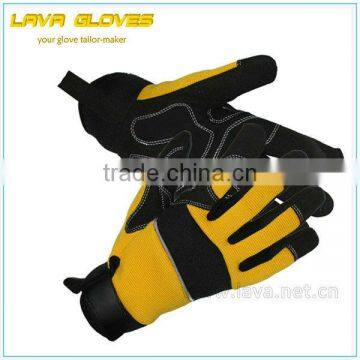 High Quality Synthetic Leather Machine Glove Safety Gloves/3 Finger Silicone Glove