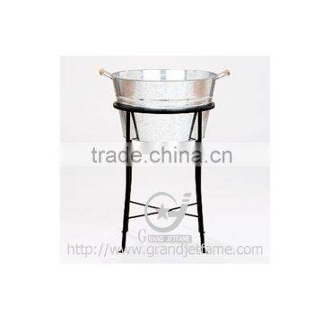 Metal Party Tub With Stand Ice Bucket Beverage Party Tub photo-3