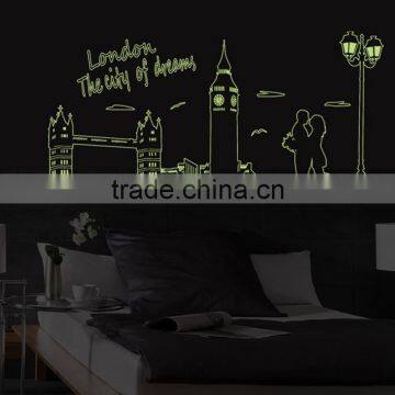 Fashion Decorative DIY Wall Sticker , London Bridge Noctilucent Stick Sitting Room Wall Stickers TV Setting Post photo-4