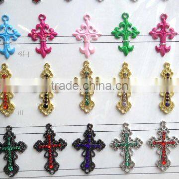 colorful alloy cross pendant