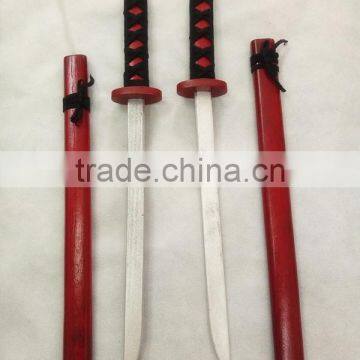 Wholesale Handmade Cosplay Children Red Wooden Long Katana Sword for Sale photo-2