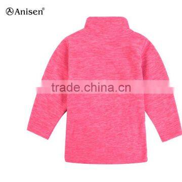 Hot Sale Kids Half Zipper Red Girl Fleece Sweater Jacket photo-2
