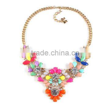 Multicolor Resin Gems Women Simple Necklace ,yiwu Jewelry Factory photo-2
