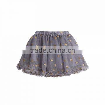 YAKUYIYI Hot Sale Girl Grey Star Print Mesh Overlay Princess Skirts for Wholesale photo-5