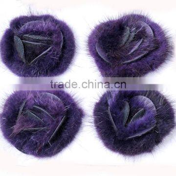 CX-A-25 Stock Womens Flower Brooch Magnetic Real Mink Fur Brooch Pins