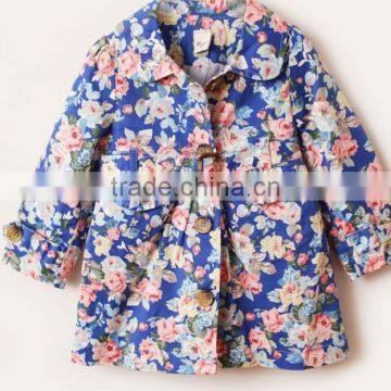 new arrival fashion jacket cotton padded floral printed girls cotton jacket