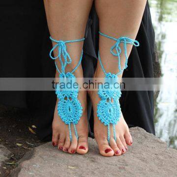 2016 new arrival women hand crochet sandals