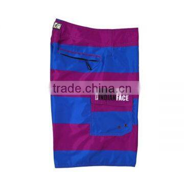 Purple Blue Color Stripe Design Board Shorts for Men photo-4