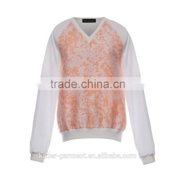 Fashion Lady Camo Printing Design Women Sweatshirt Raglan Sweatshirt supplier