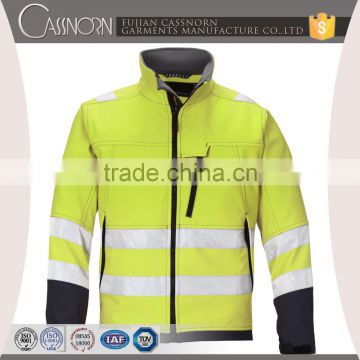 high visibility 3m soft warning softshell workwear reflective safety clothing