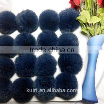 8cm Rex Rabbit Fur Ball/pom Poms Keychain DIY photo-2