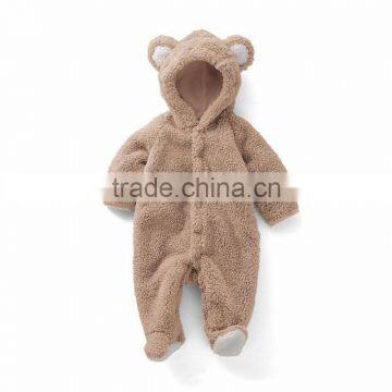 2016 Cartoon Animal Style Baby Bodysuits Boy&Girl's Climb Clothing Coral Velvet Animal Bodysuit Coral Fleece Style Hooded photo-2