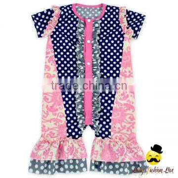 Kids Modeling Clothes Suits Polka Dots Ruffle Short Sleeve With Snaps Summer Baby Girl One Piece Harem Bodycon Jumpsuit Clothes photo-6