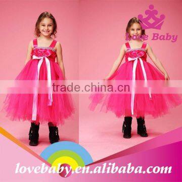 Hot Red Boutique Store Ruffle Party Children Ballet Long Dress photo-4